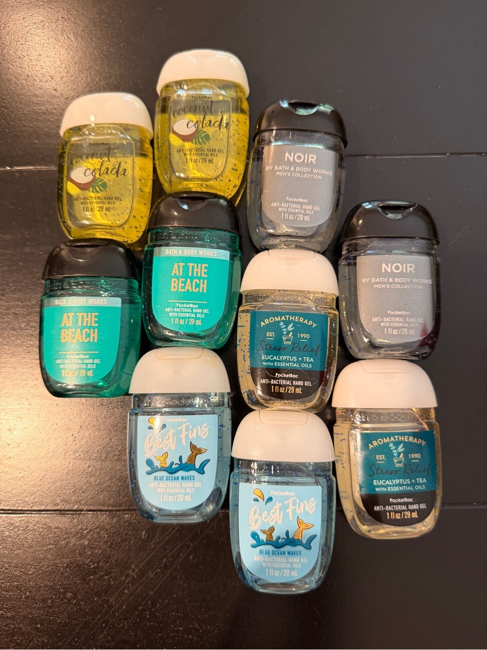 Bath & Body Works PocketBac Hand Sanitizer Set - Blue, Teal, Yellow, Gray